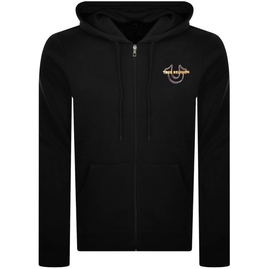 Image number 2 for True Religion Multi Horseshoe Zip Hoodie Black