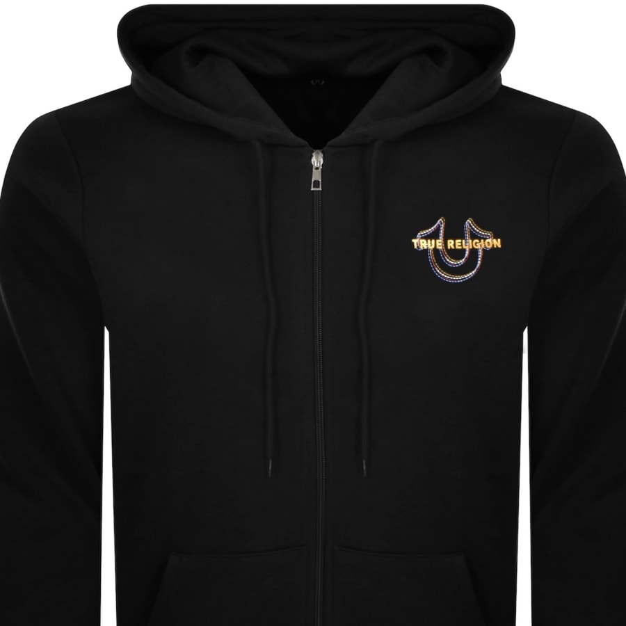 Image number 3 for True Religion Multi Horseshoe Zip Hoodie Black