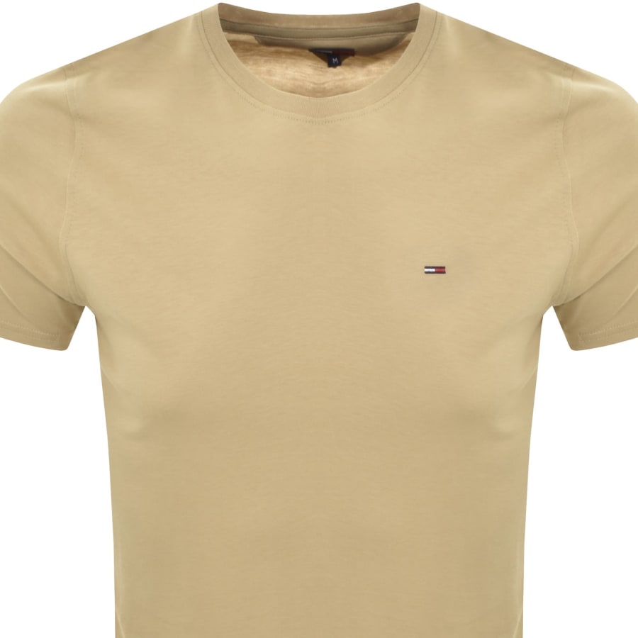 Image number 2 for Tommy Jeans Slim Jersey T Shirt Beige