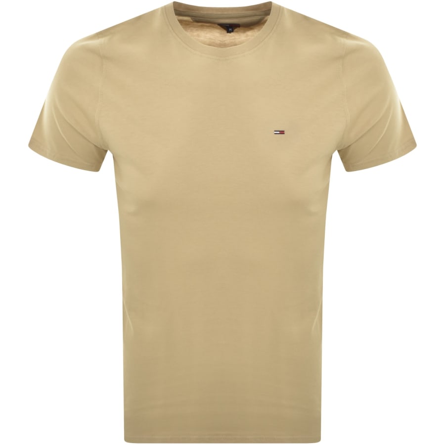 Image number 1 for Tommy Jeans Slim Jersey T Shirt Beige