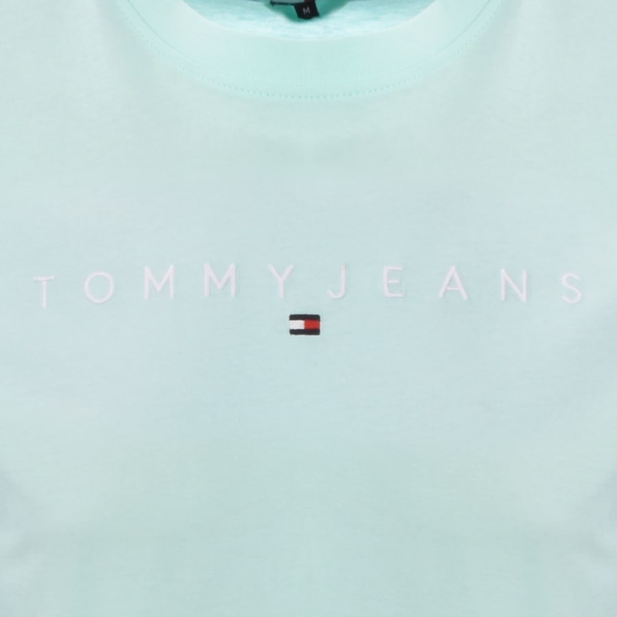 Image number 3 for Tommy Jeans Linear Logo T Shirt Green