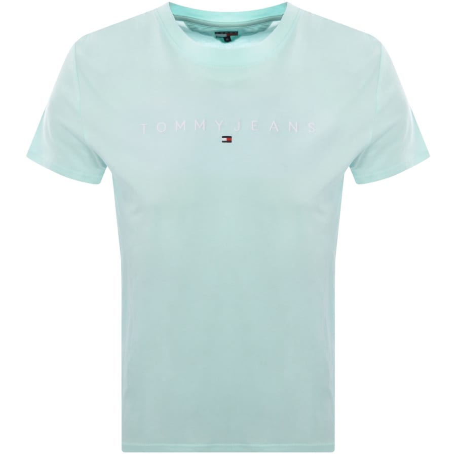 Image number 1 for Tommy Jeans Linear Logo T Shirt Green