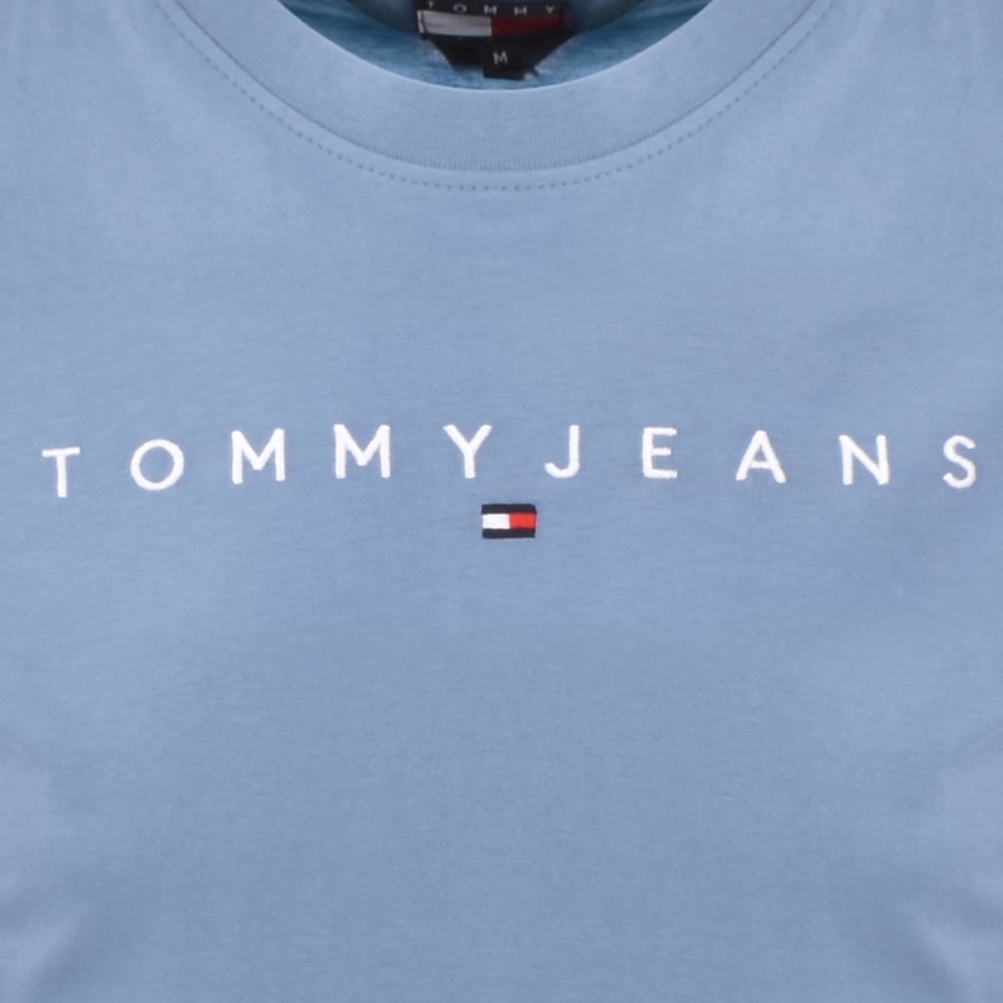 Image number 3 for Tommy Jeans Linear Logo T Shirt Blue