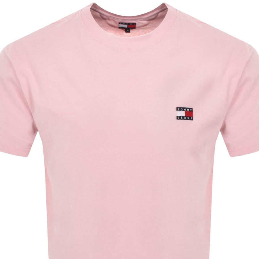 Image number 2 for Tommy Jeans Badge T Shirt Pink