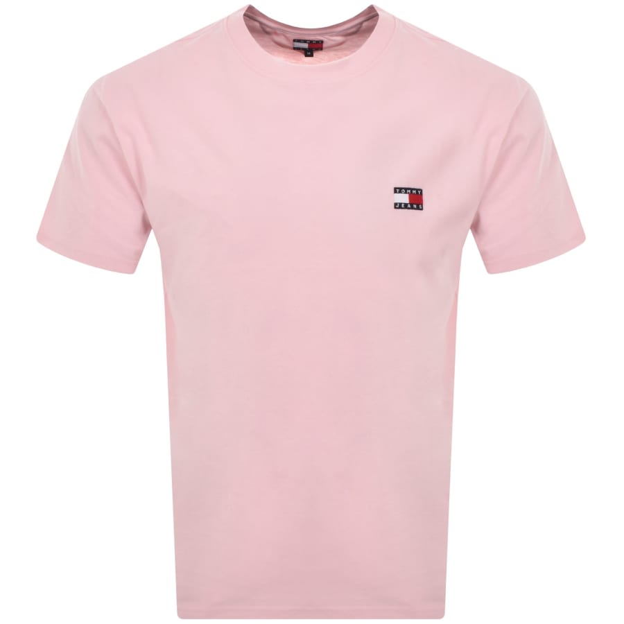 Image number 1 for Tommy Jeans Badge T Shirt Pink