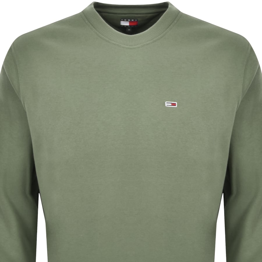 Image number 2 for Tommy Jeans Flag Logo Sweatshirt Green