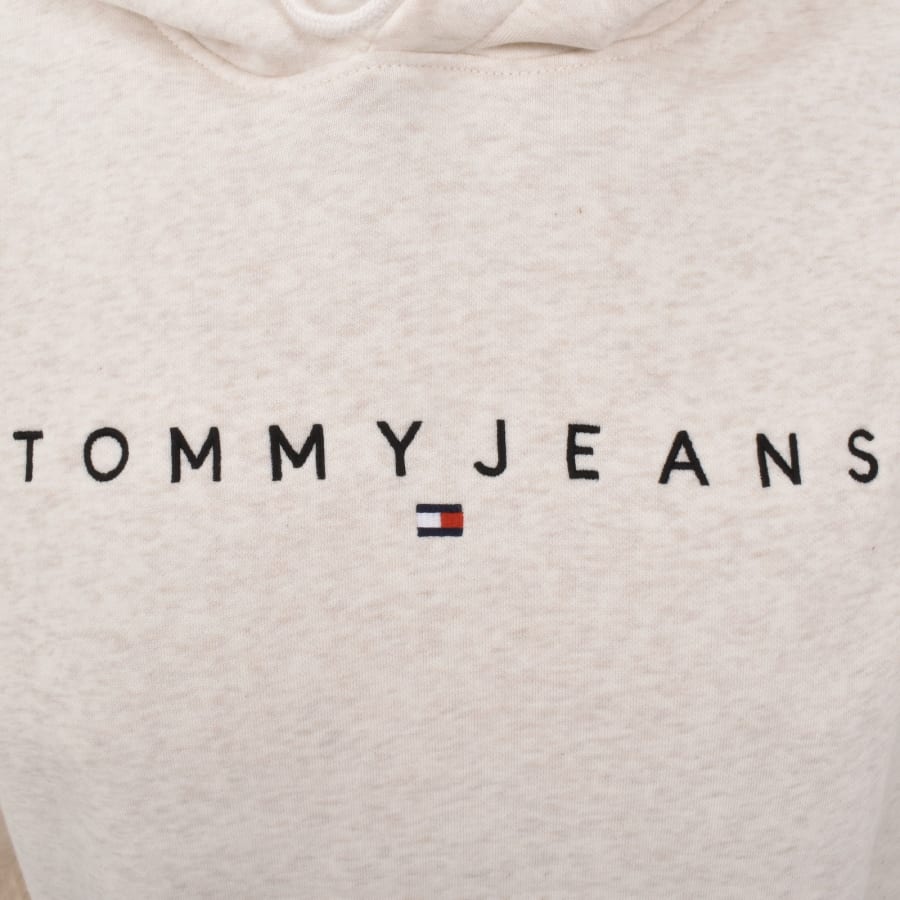 Image number 3 for Tommy Jeans Linear Flag Logo Hoodie Cream