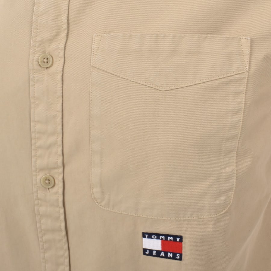 Image number 4 for Tommy Jeans Long Sleeved Shirt Beige