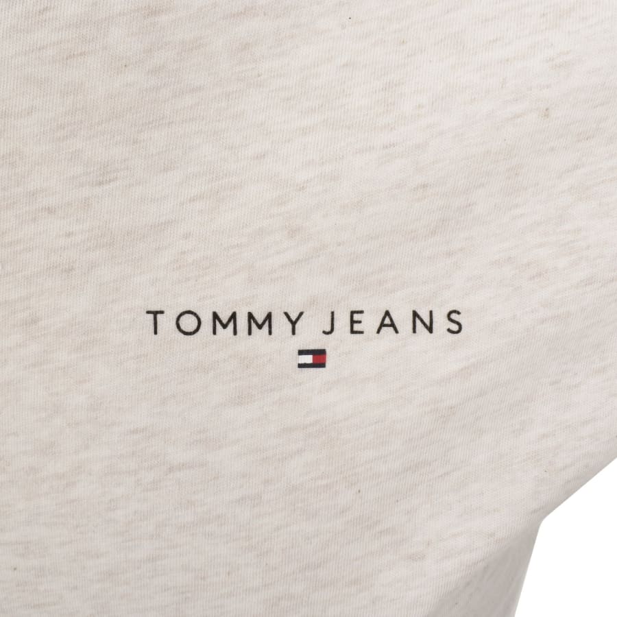 Image number 3 for Tommy Jeans Linear Logo T Shirt Oat Marl