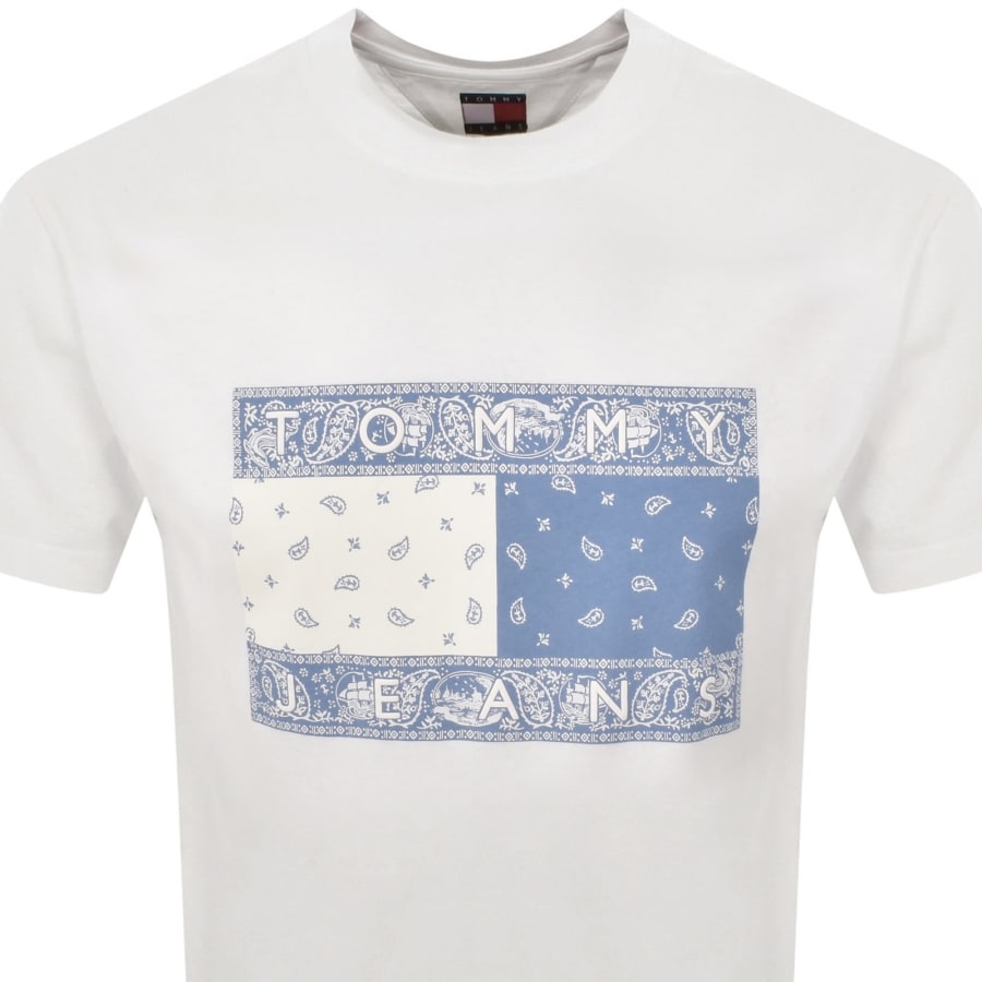 Image number 2 for Tommy Jeans Relaxed Paisley Logo T Shirt White
