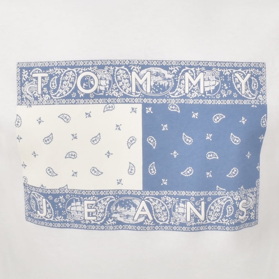 Image number 3 for Tommy Jeans Relaxed Paisley Logo T Shirt White