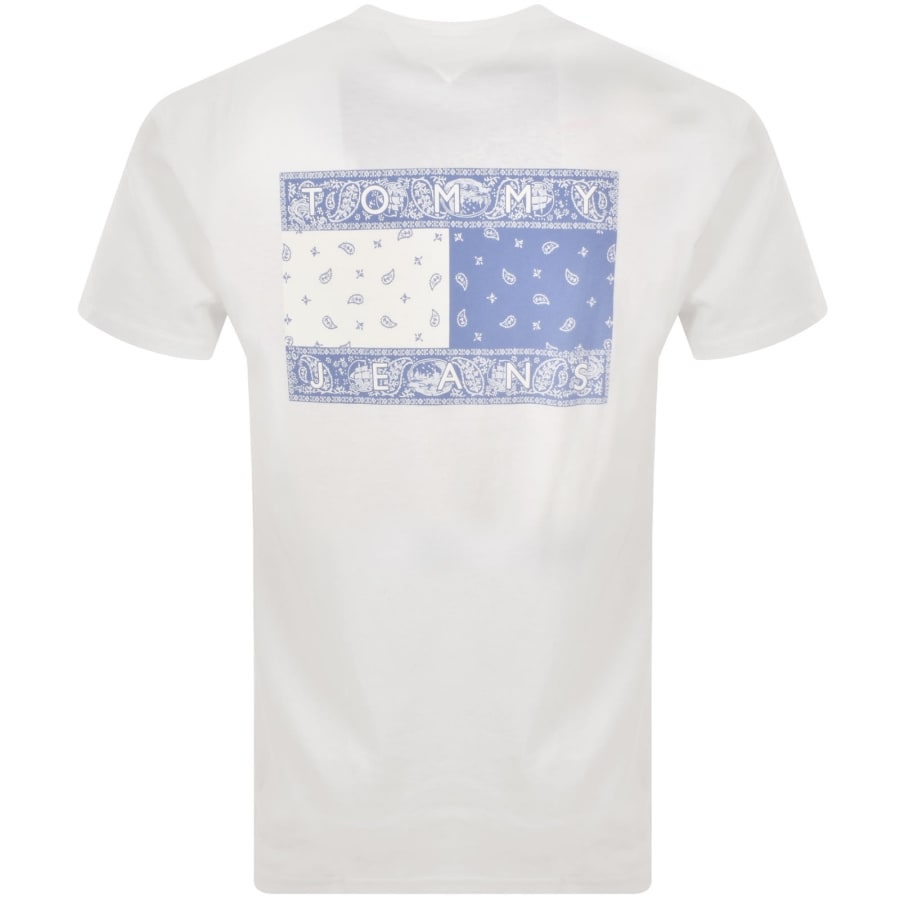Image number 5 for Tommy Jeans Paisley Flag Logo T Shirt White