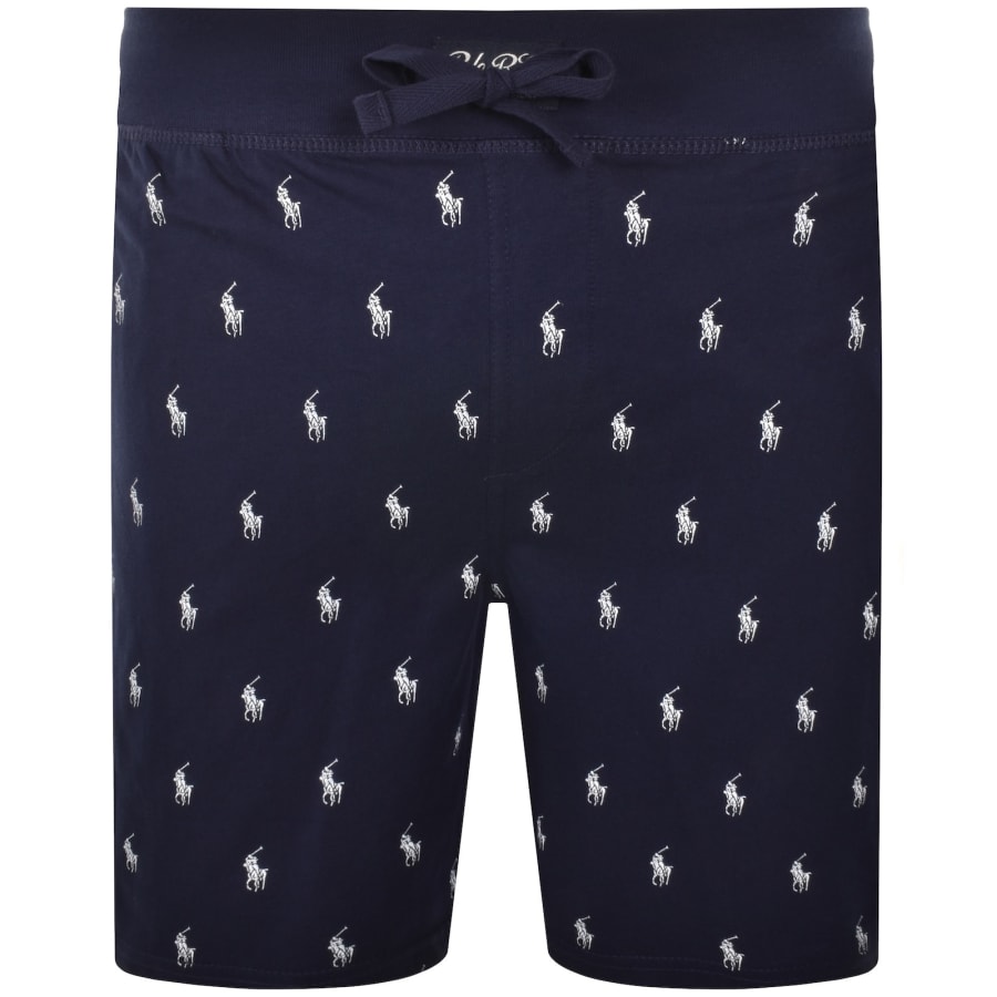 Image number 1 for Ralph Lauren Patterned Lounge Shorts Navy