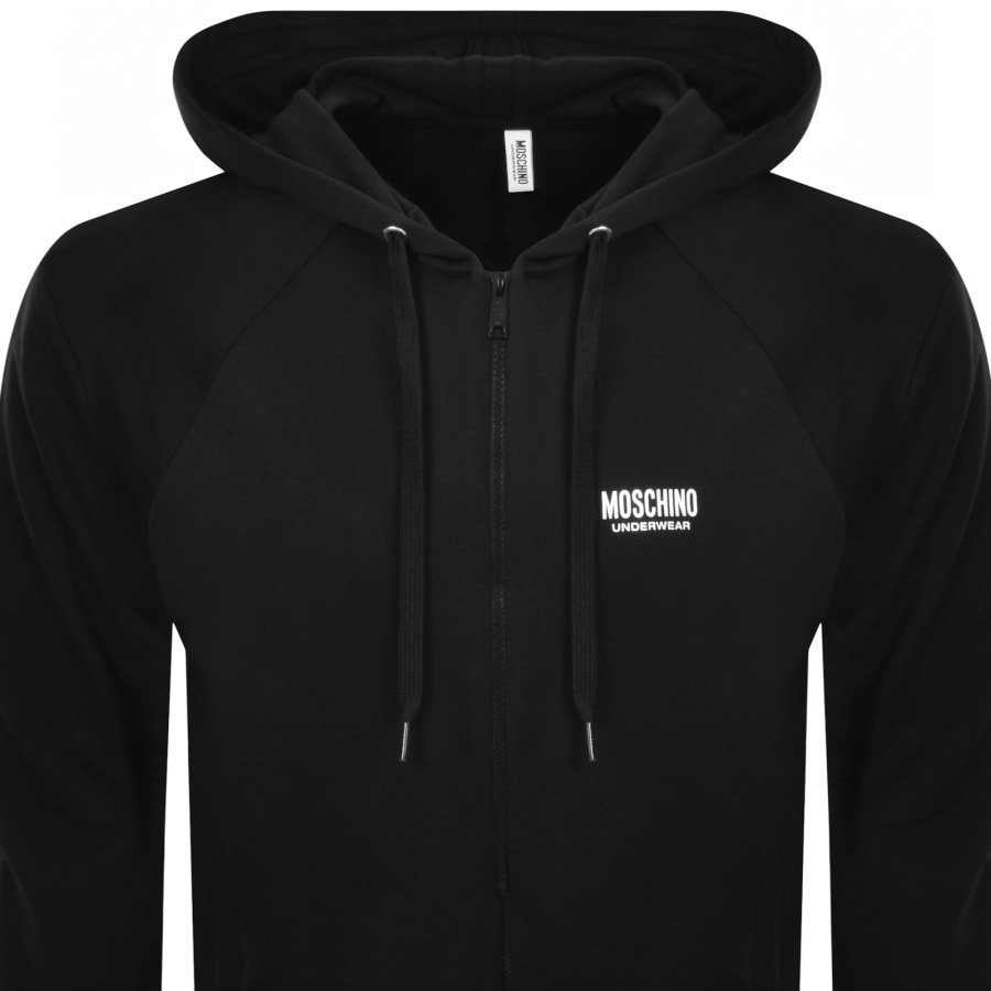 Image number 2 for Moschino Bold Logo Full Zip Hoodie Black
