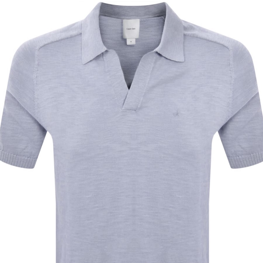 Image number 2 for Calvin Klein Cuban Polo T Shirt Blue