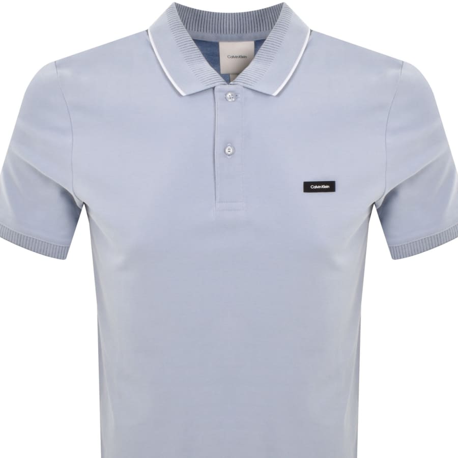 Image number 2 for Calvin Klein Pique Polo T Shirt Blue