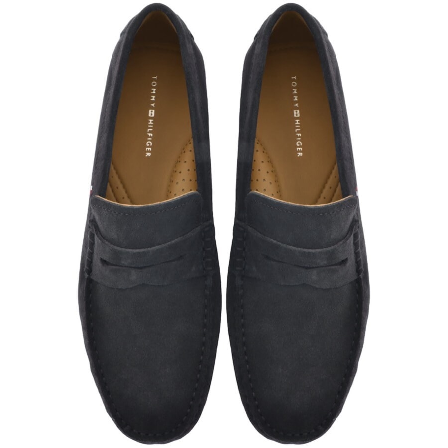 Image number 3 for Tommy Hilfiger Classic Suede Driver Shoes Navy