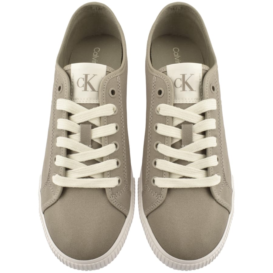 Image number 3 for Calvin Klein Jeans Low Top Trainers Khaki