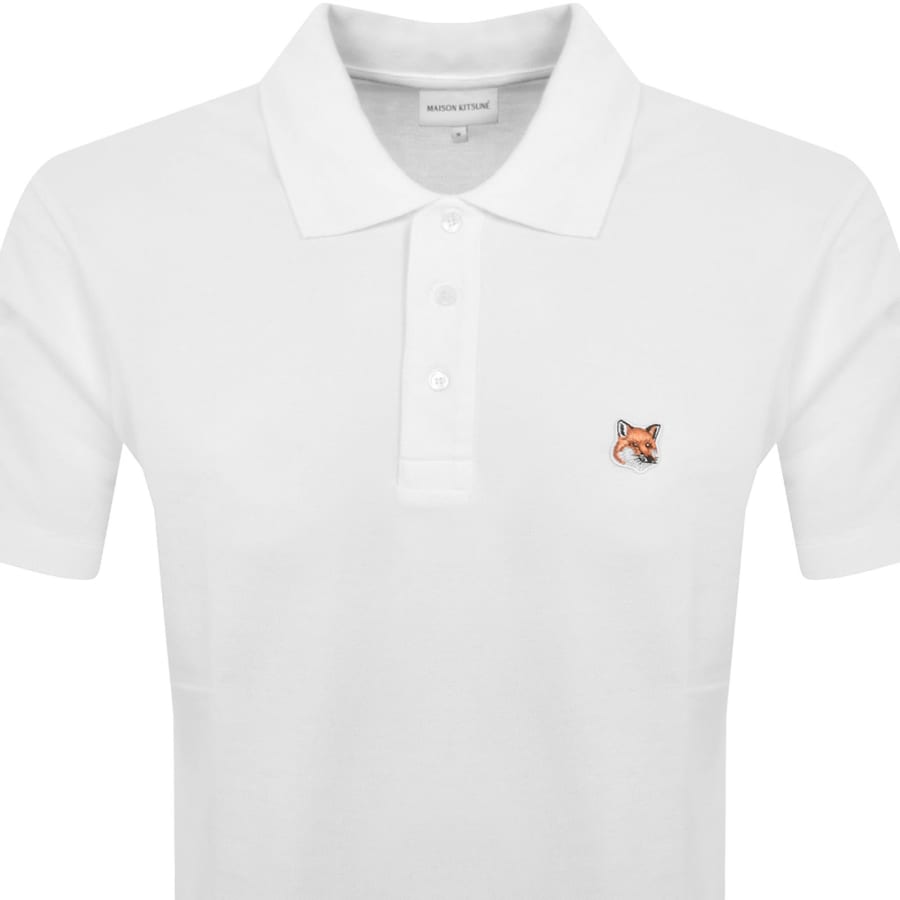 Image number 2 for Maison Kitsune Fox Head Polo T Shirt White