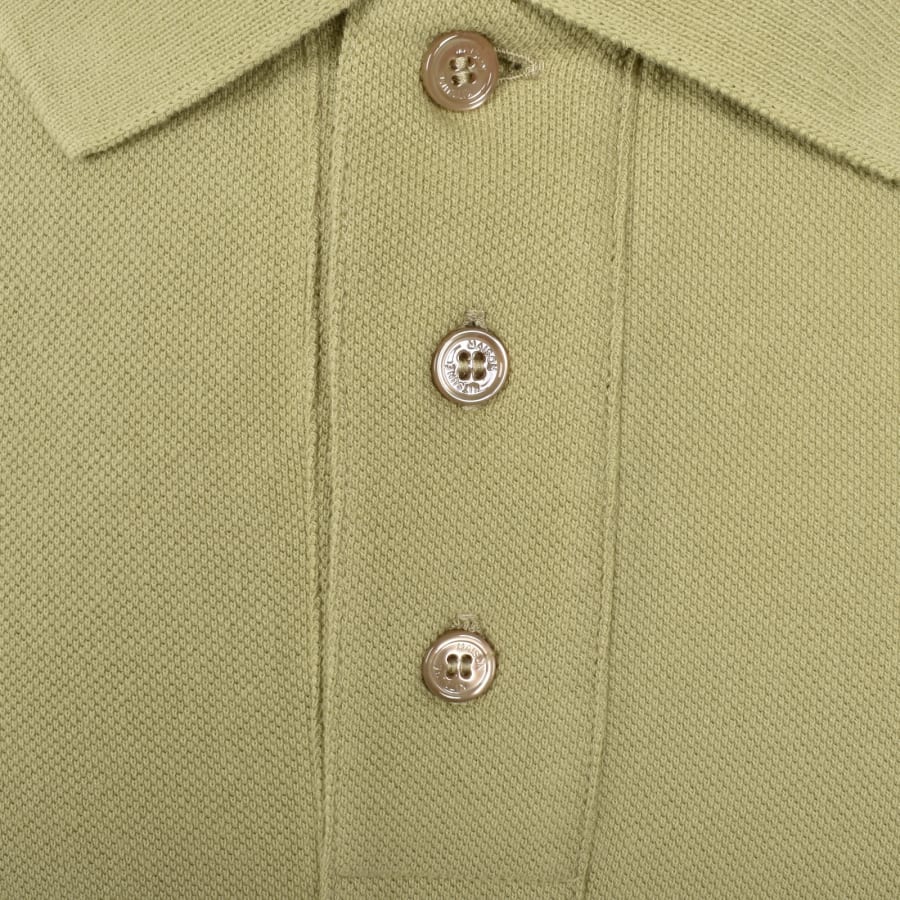 Image number 4 for Maison Kitsune Fox Head Polo T Shirt Green