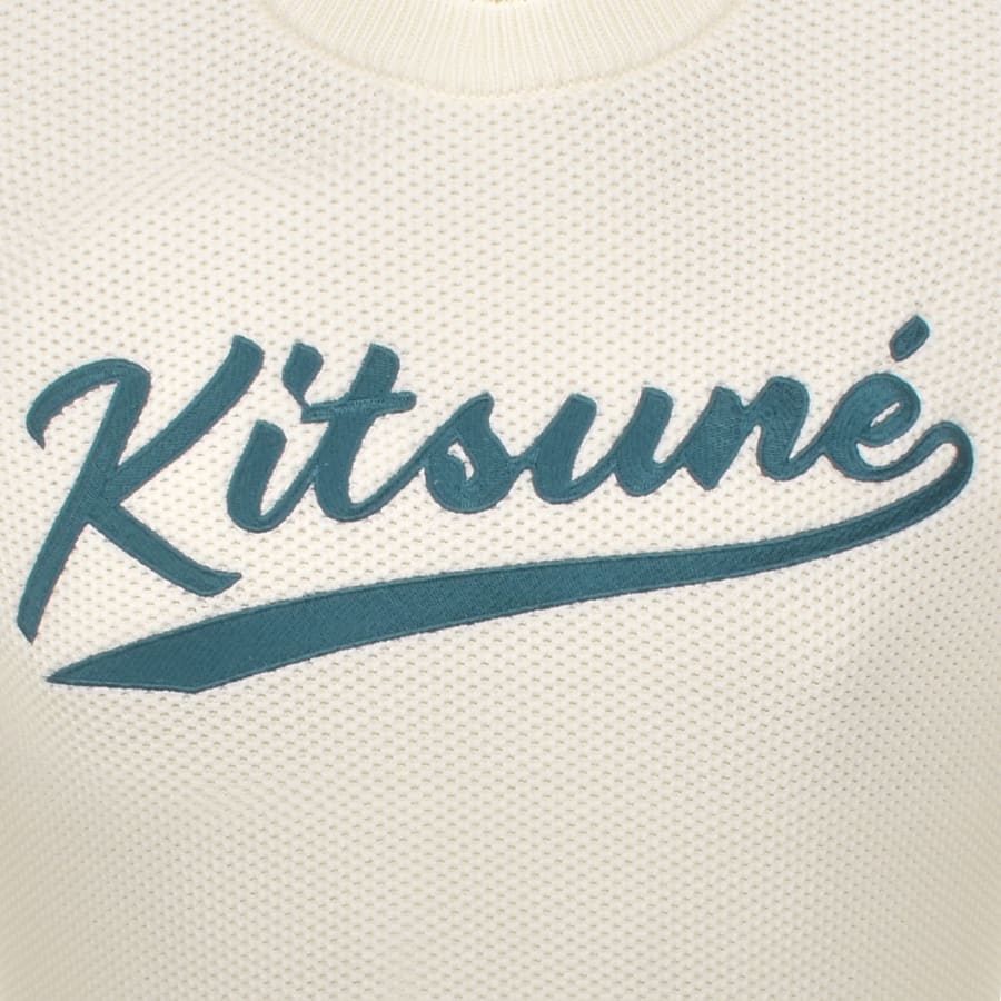 Image number 3 for Maison Kitsune Logo Knit Jumper Cream