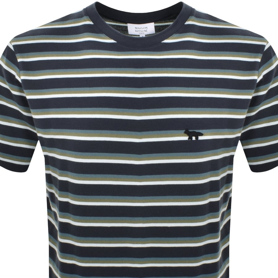 Image number 2 for Maison Kitsune Logo T Shirt Blue