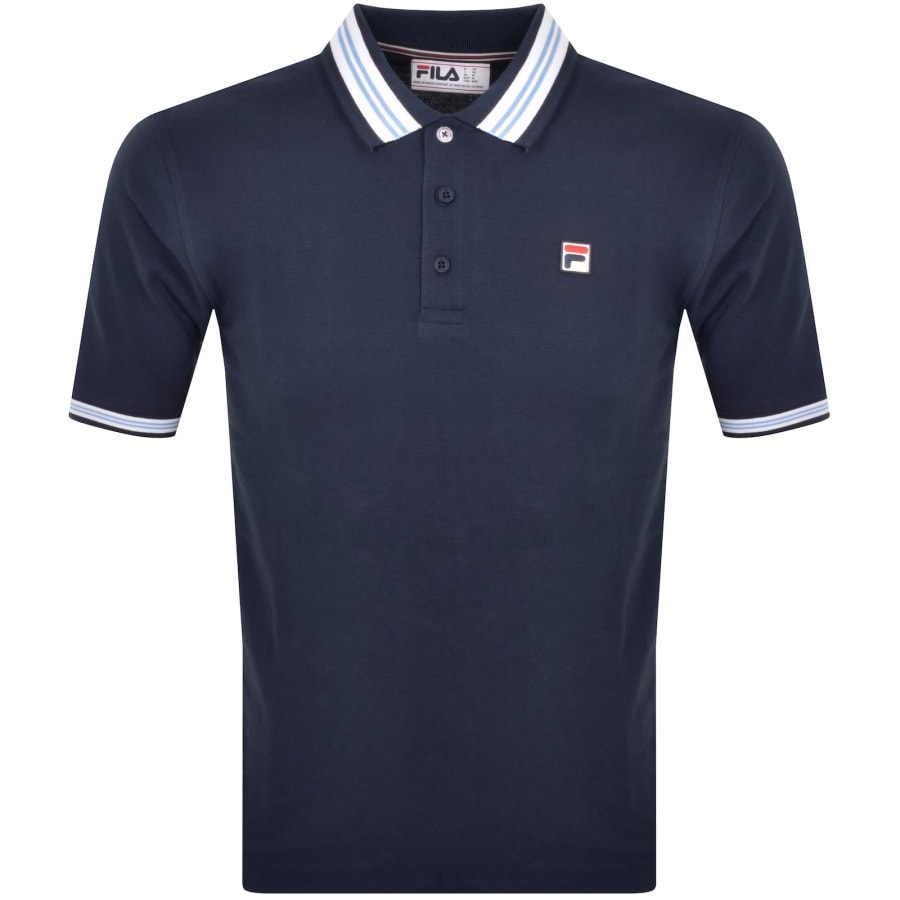Image number 1 for Fila Vintage Faraz Tipped Polo T Shirt Fila Navy