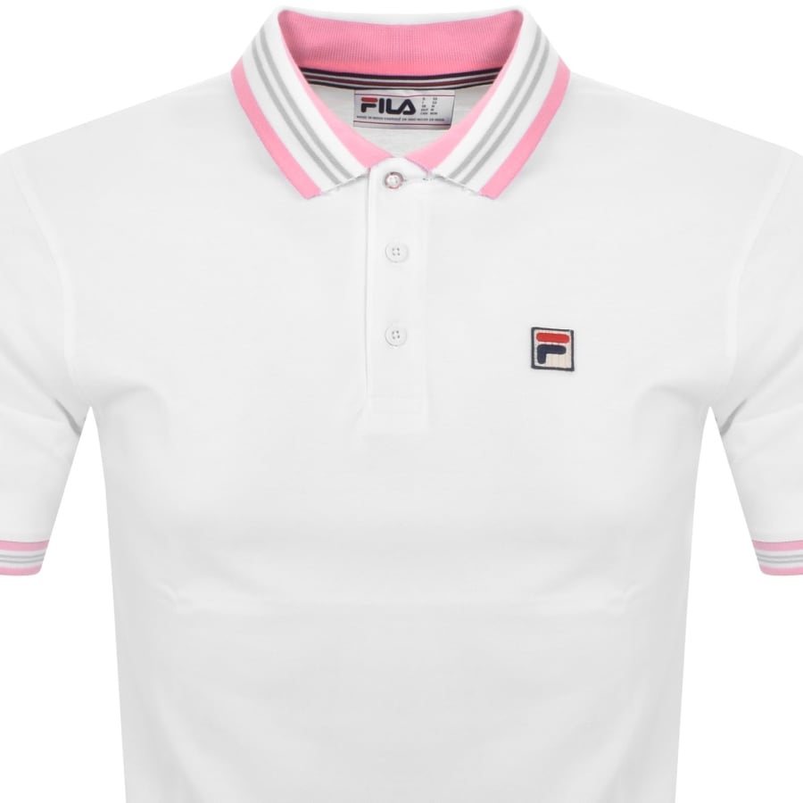 Image number 2 for Fila Vintage Faraz Tipped Polo T Shirt White