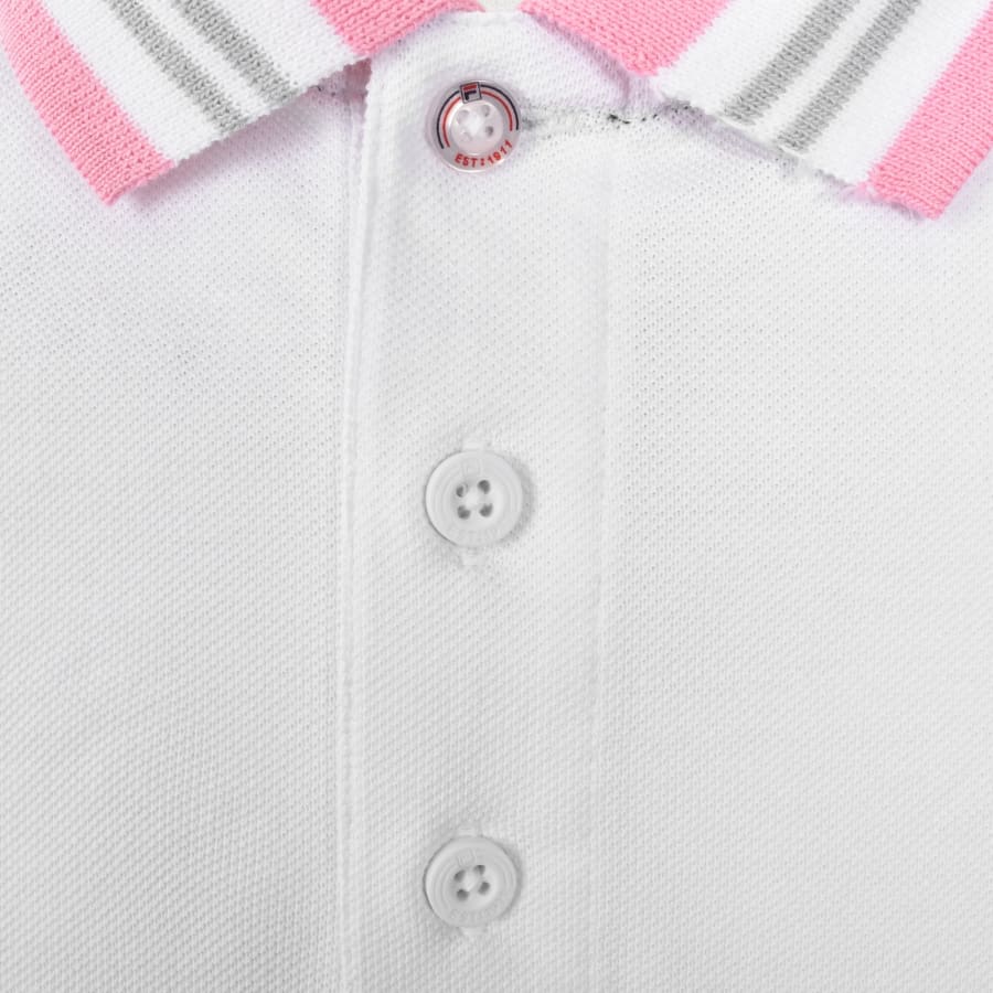 Image number 4 for Fila Vintage Faraz Tipped Polo T Shirt White