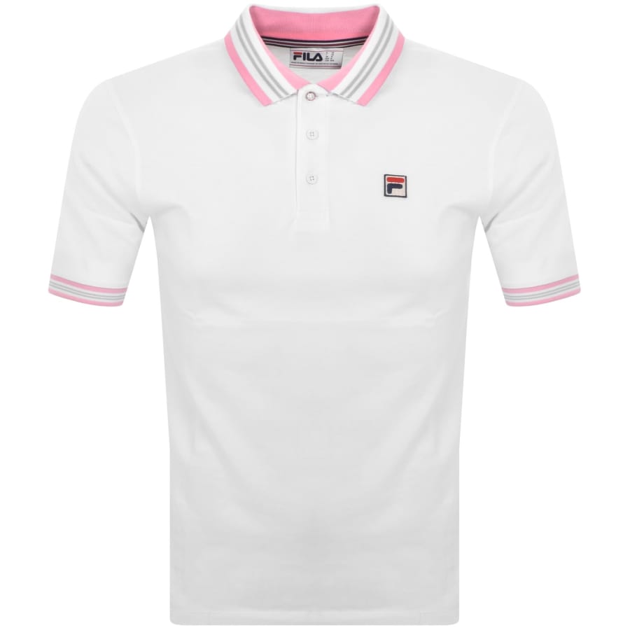 Image number 1 for Fila Vintage Faraz Tipped Polo T Shirt White