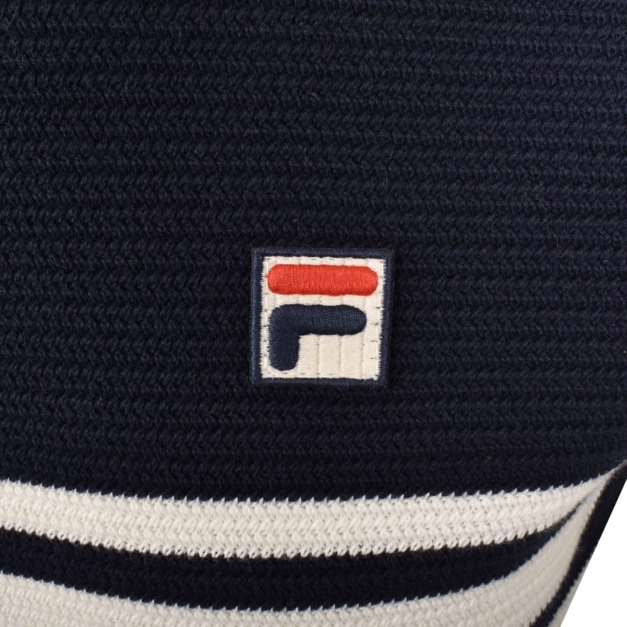 Image number 3 for Fila Vintage Logo Nate Knit Jumper Navy