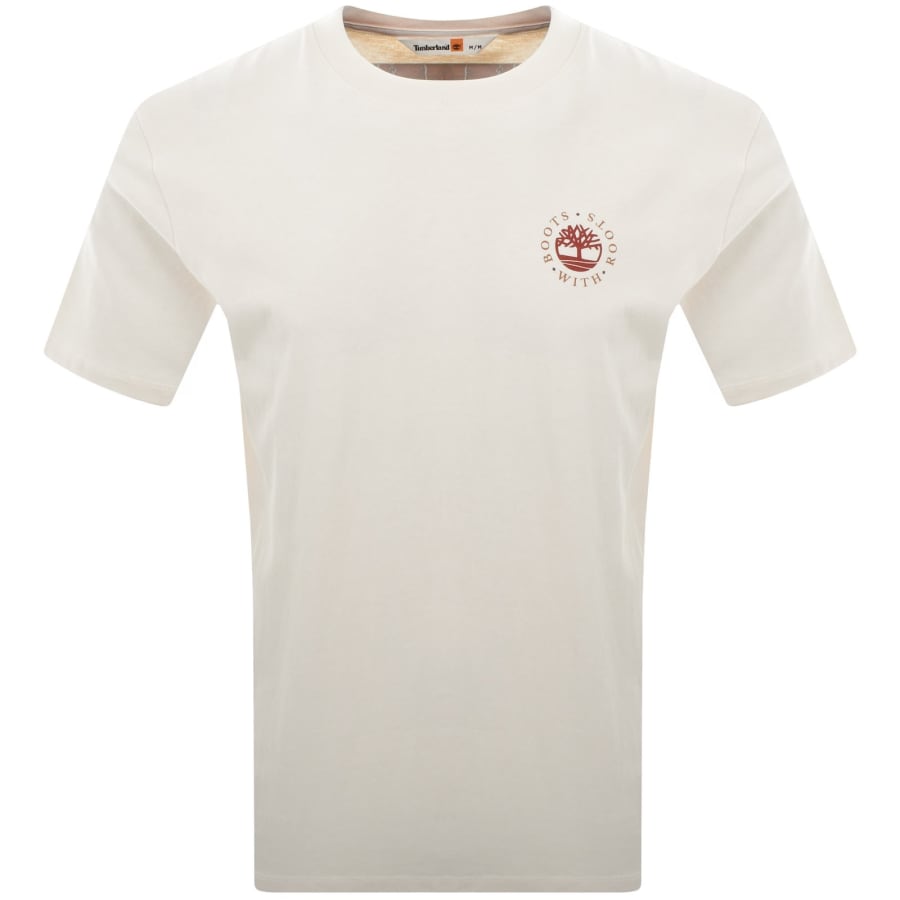Image number 2 for Timberland Boot Lab Back Graphic T Shirt Beige