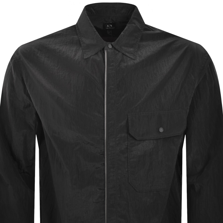 Image number 2 for Armani Exchange Full Zip Overshirt Black