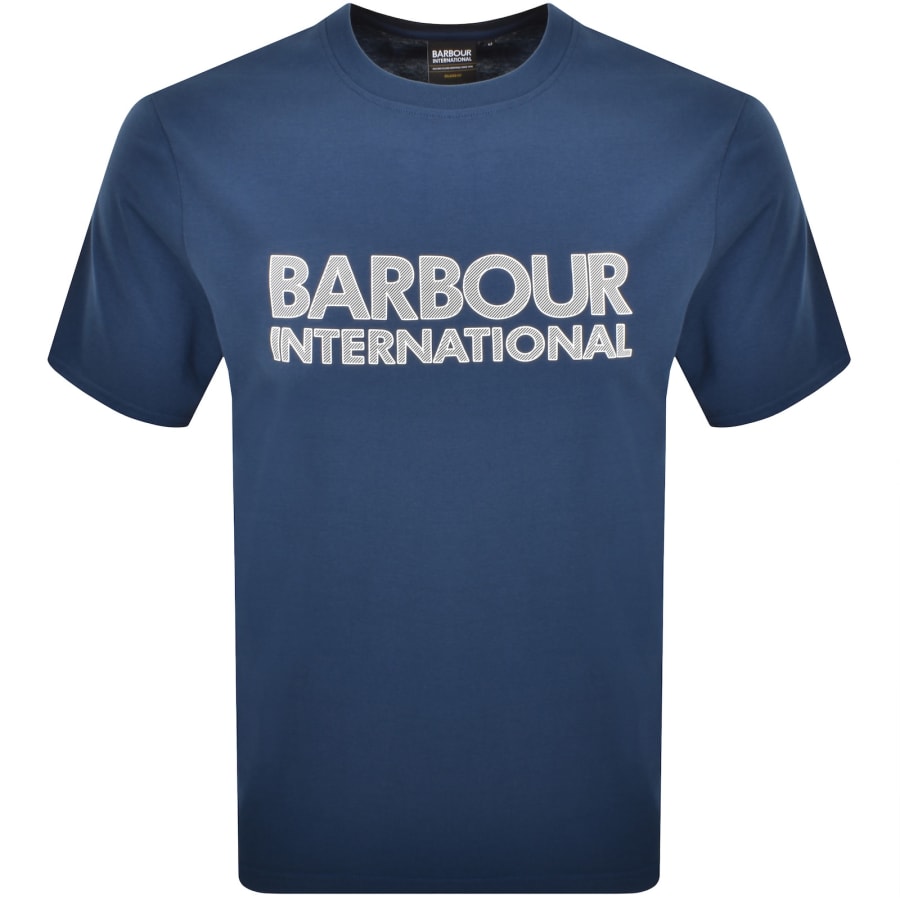 Image number 1 for Barbour International Graphic T Shirt Blue