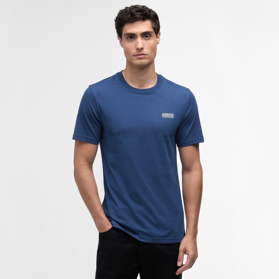 Image number 4 for Barbour International Small Logo T Shirt Blue