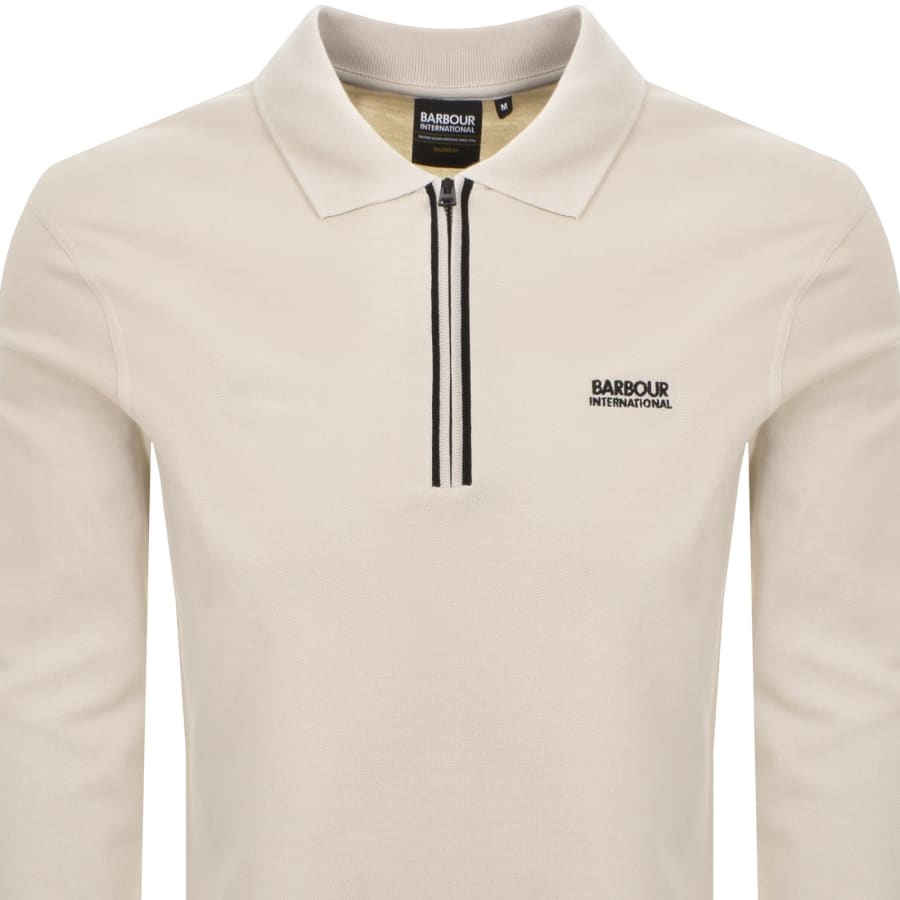 Image number 2 for Barbour International Marshall Zip Polo Beige
