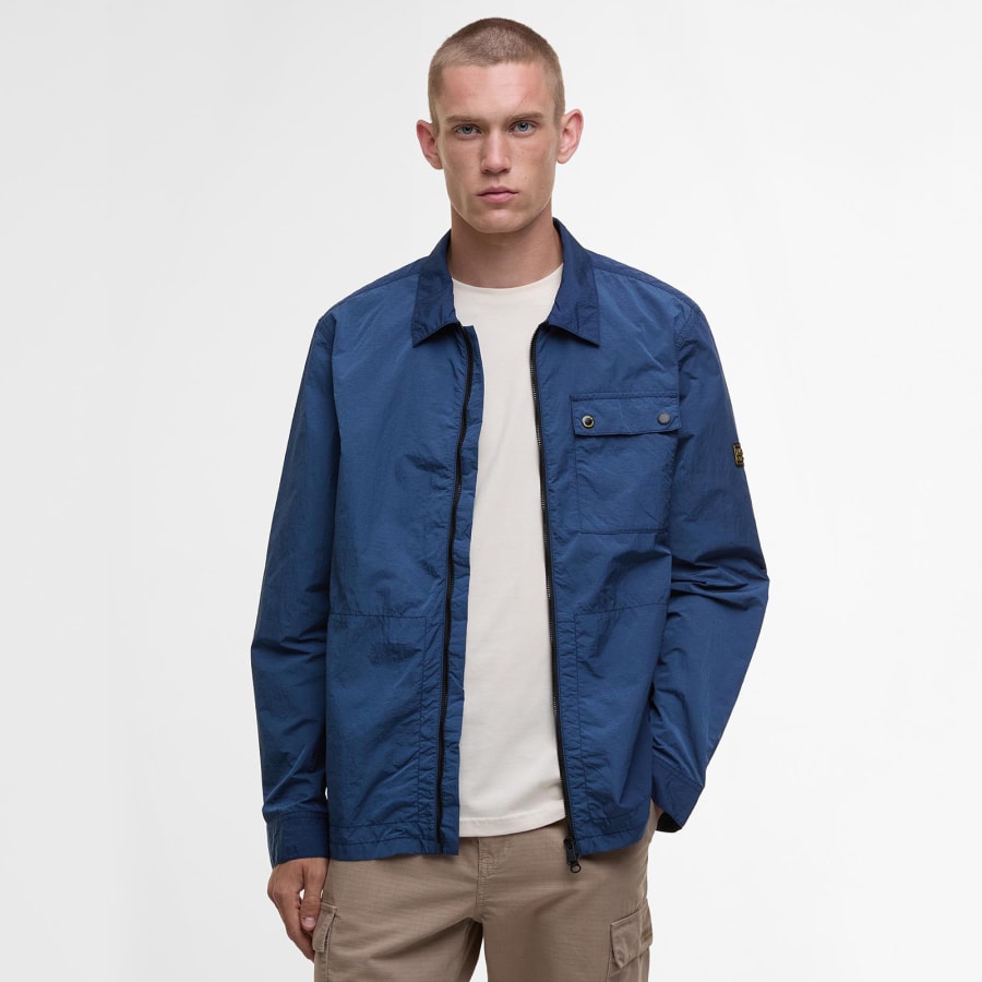 Image number 6 for Barbour International Inline Overshirt Blue
