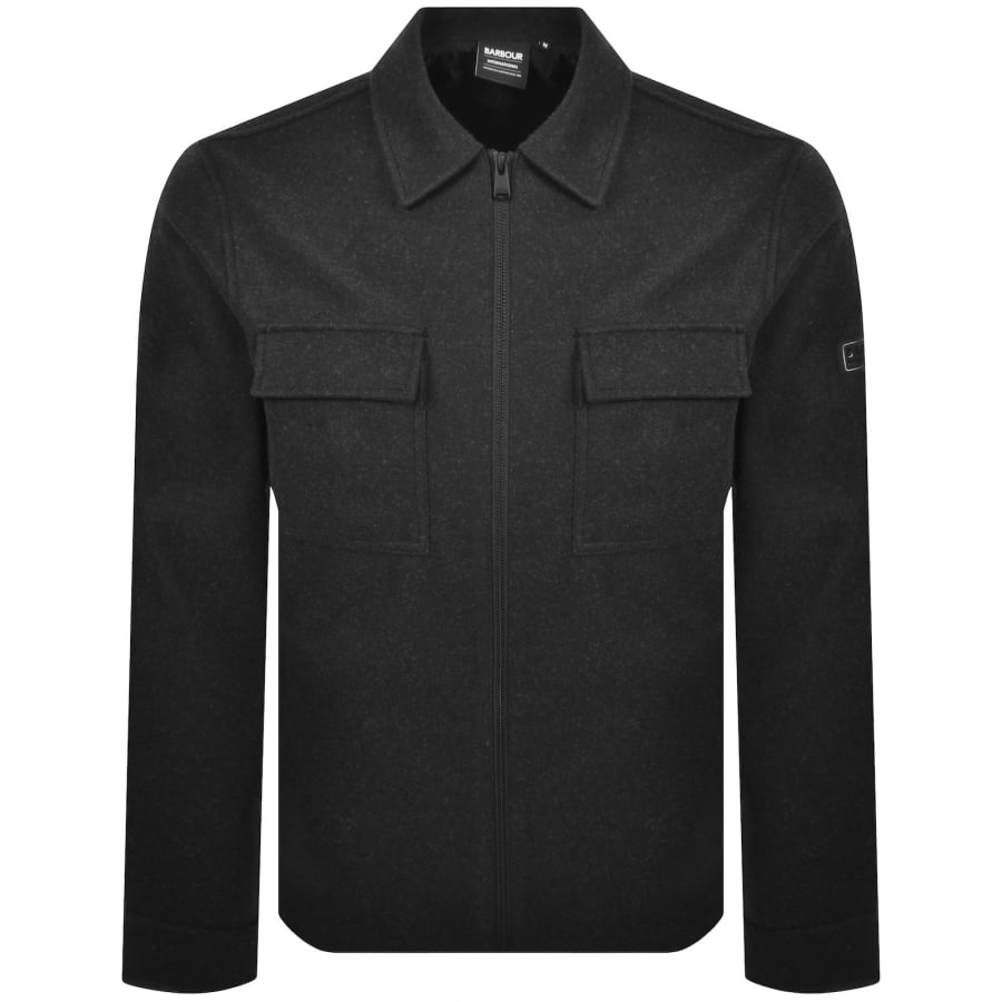 Image number 2 for Barbour International Walken Overshirt Charcoal