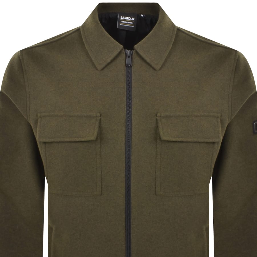 Image number 3 for Barbour International Walken Overshirt Green