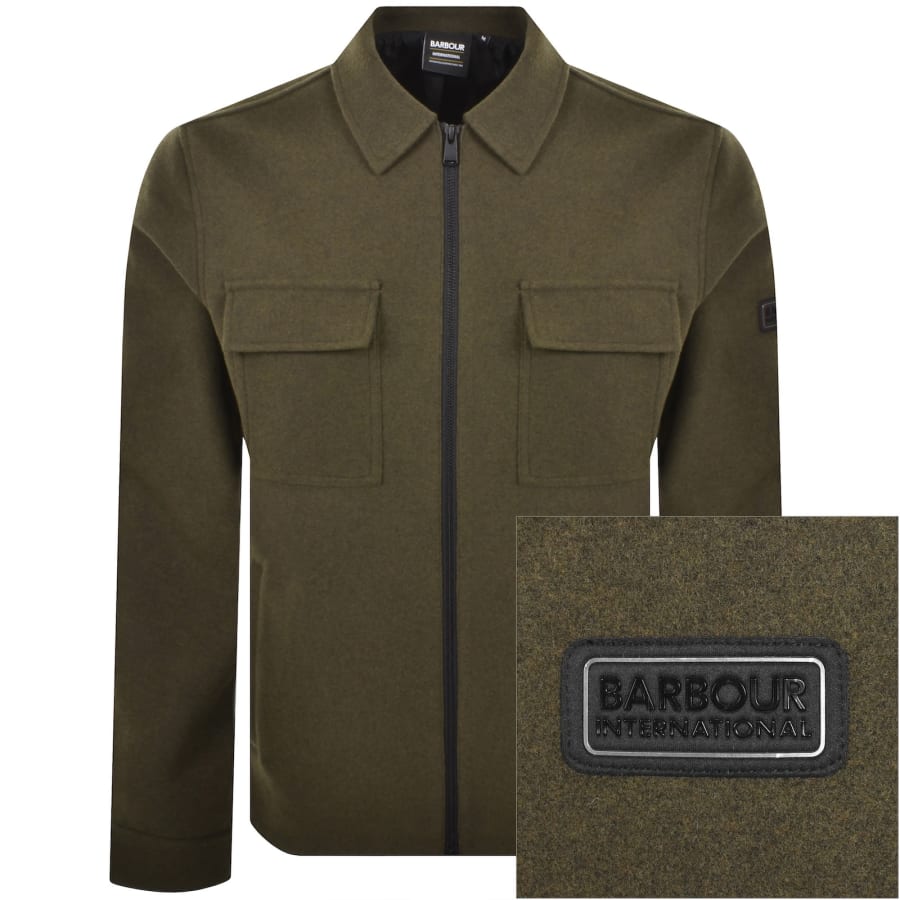 Image number 1 for Barbour International Walken Overshirt Green