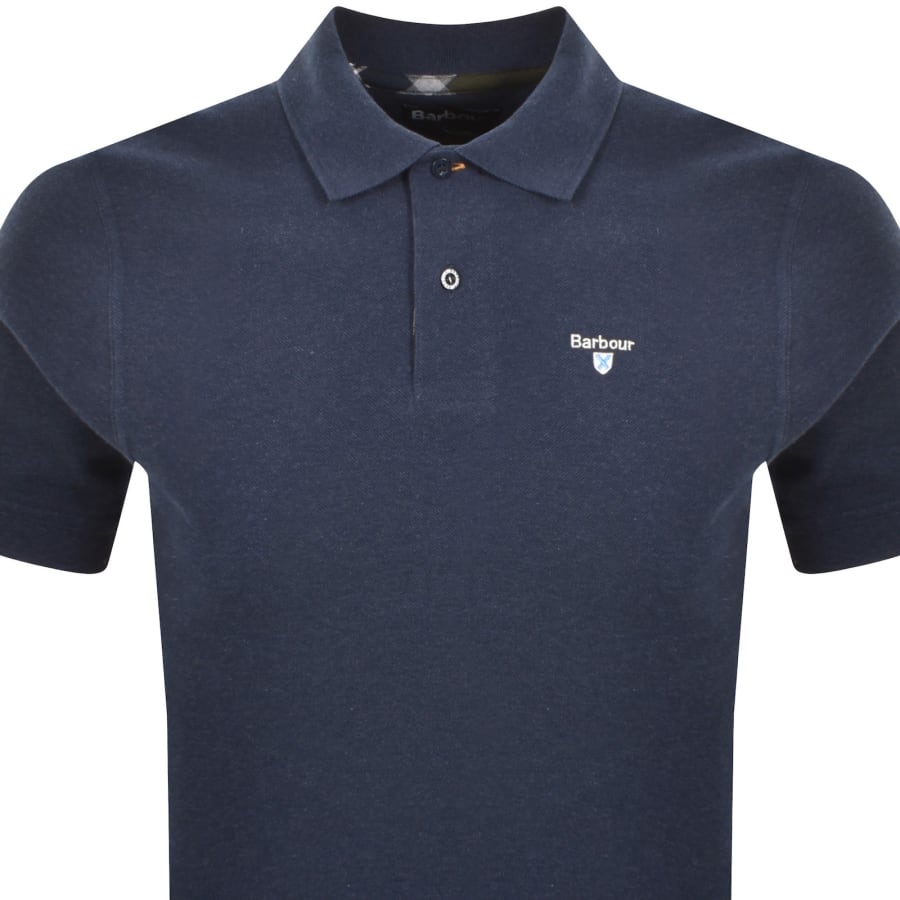 Image number 2 for Barbour Tartan Pique Polo T Shirt Blue