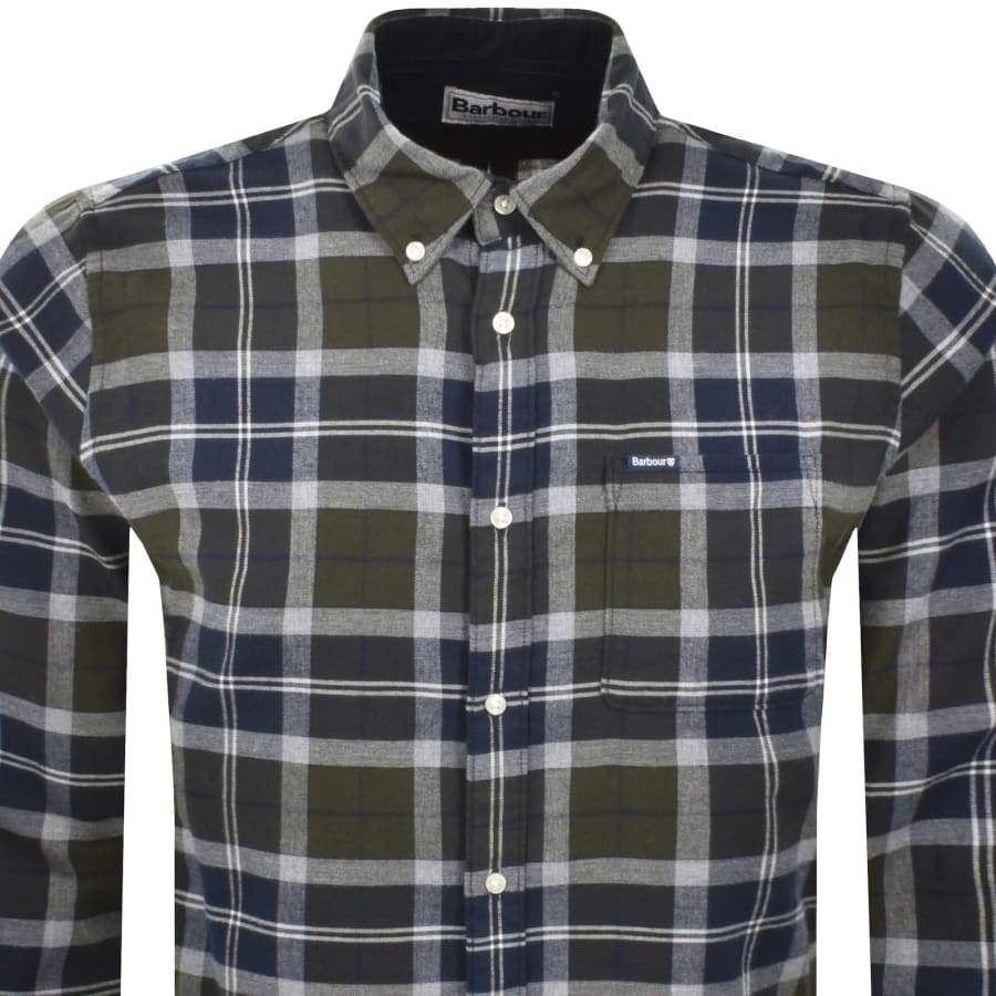 Image number 2 for Barbour Rasay Tailored Tartan Shirt Navy
