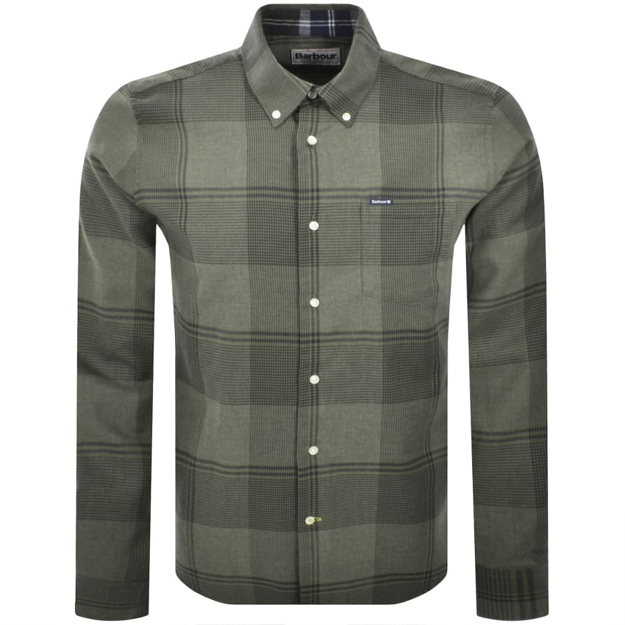 Image number 1 for Barbour Heaney Checked Tailored Shirt Olive
