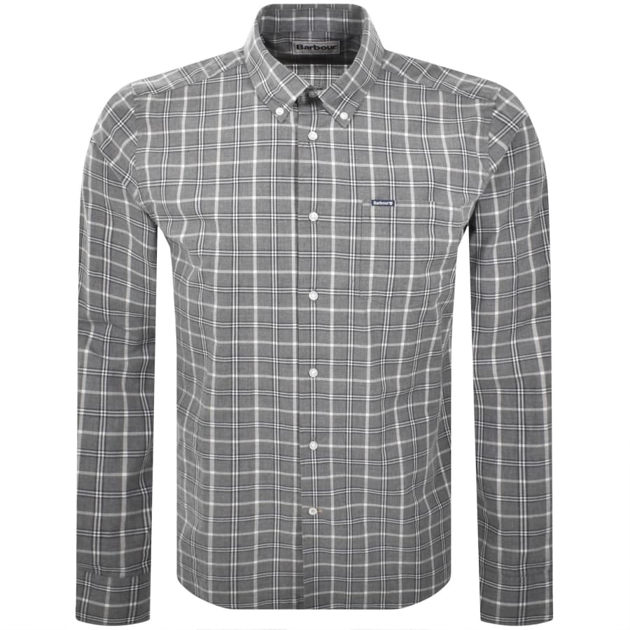 Image number 1 for Barbour Bramham Checked Tailored Shirt Grey