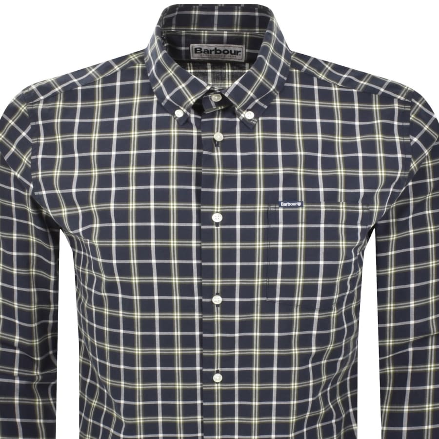 Image number 2 for Barbour Bramham Checked Tailored Shirt Navy