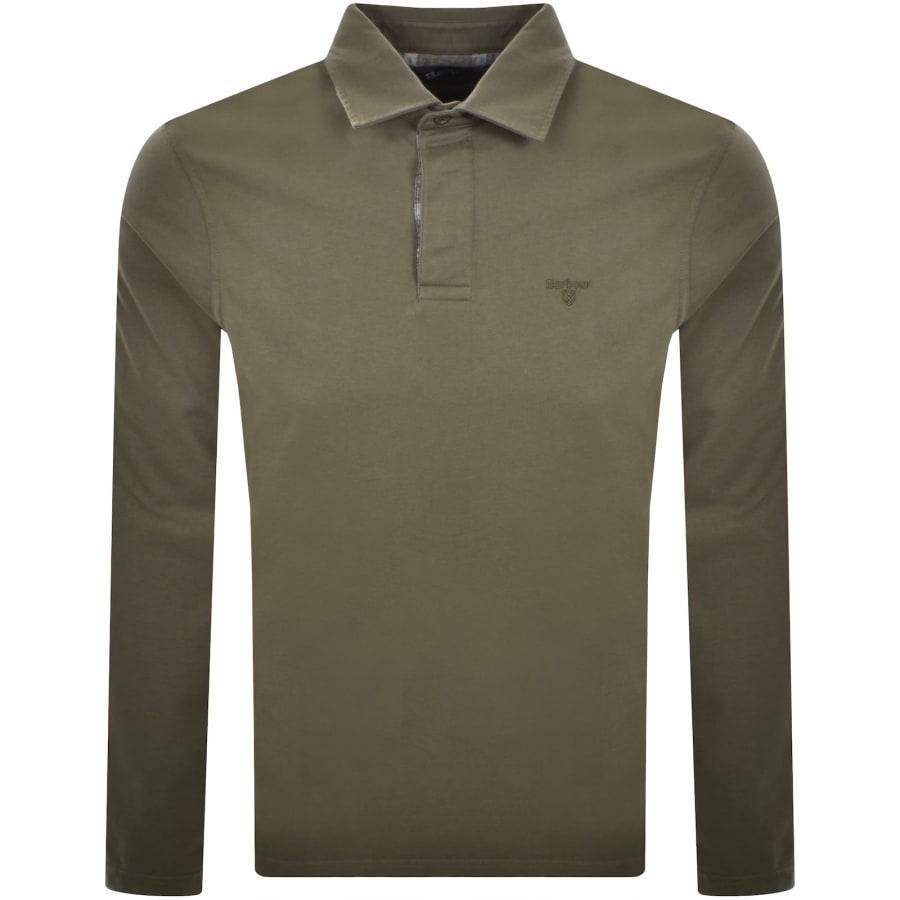 Image number 1 for Barbour Margrove Long Sleeve Polo T Shirt Green