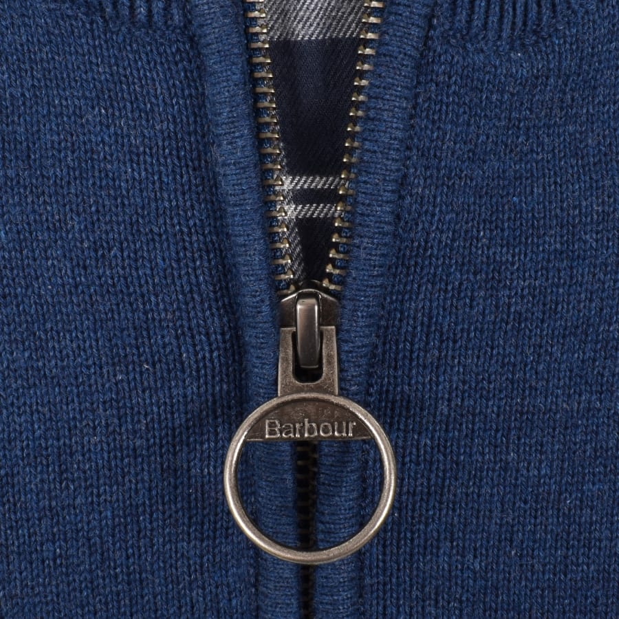 Image number 4 for Barbour Half Zip Knit Jumper Inky Marl Blue