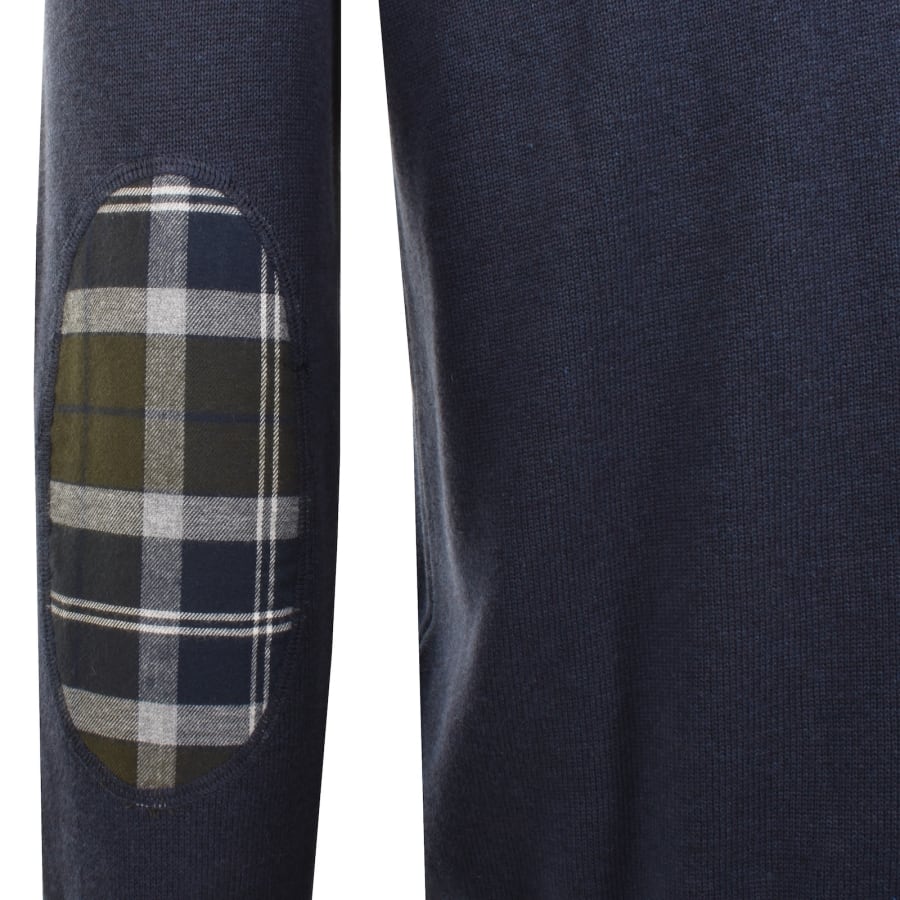Image number 4 for Barbour Avoch Half Zip Knitted Jumper Navy