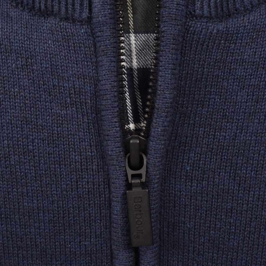 Image number 5 for Barbour Avoch Half Zip Knitted Jumper Navy