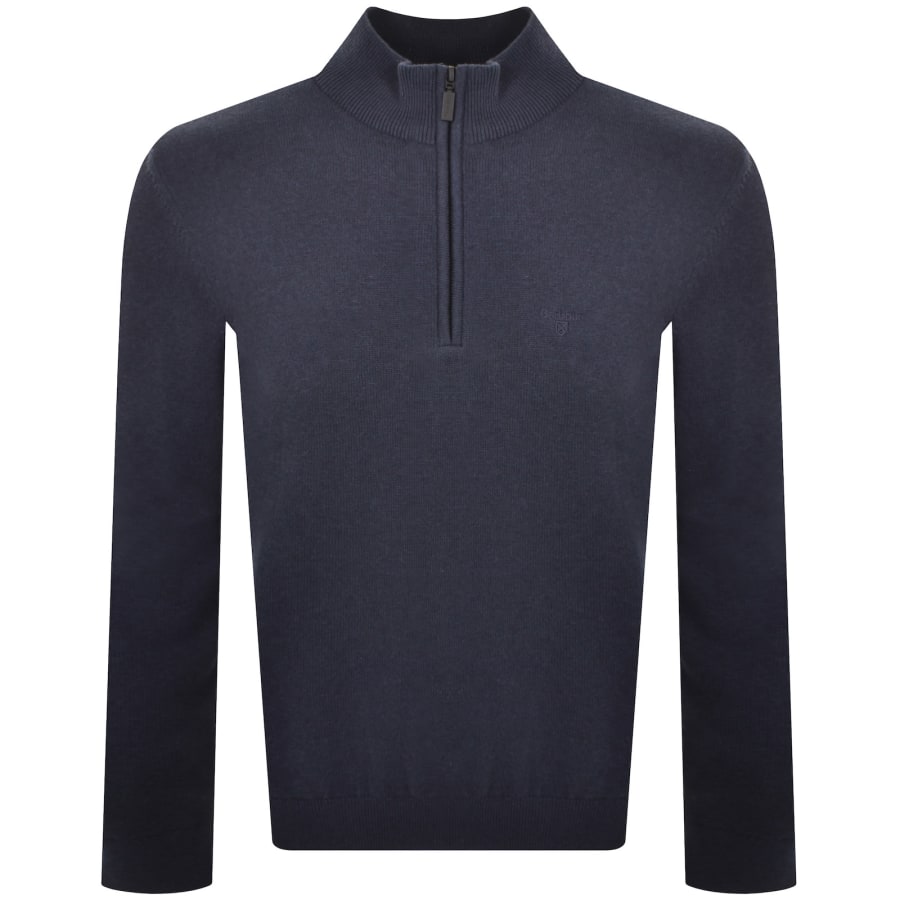 Image number 1 for Barbour Avoch Half Zip Knitted Jumper Navy